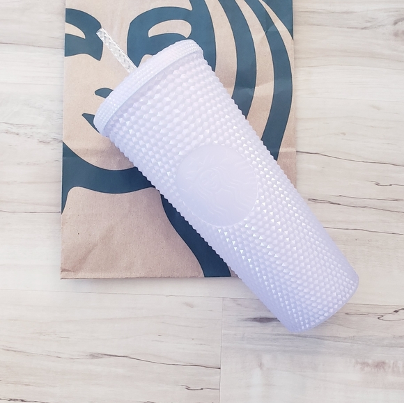 Starbucks 2021 Holiday Icy White Lilac Bling Studded Venti Reusable Tumbler - Picture 8 of 8